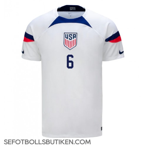 Förenta staterna Yunus Musah #6 Replika Hemma matchkläder VM 2022 Korta ärmar